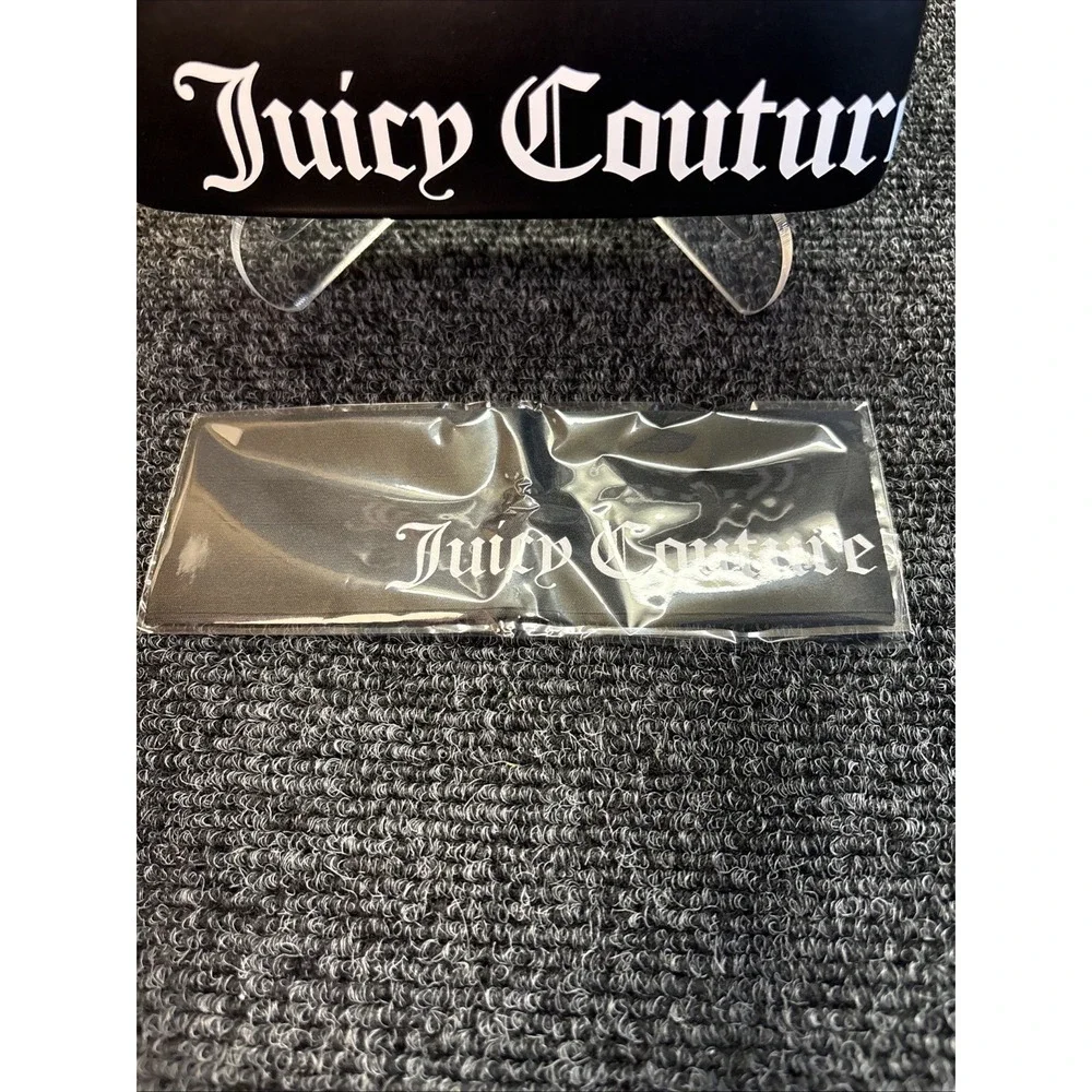 Juicy Couture~Hard‎ Eyeglass Case~Black/White Logo~NEW